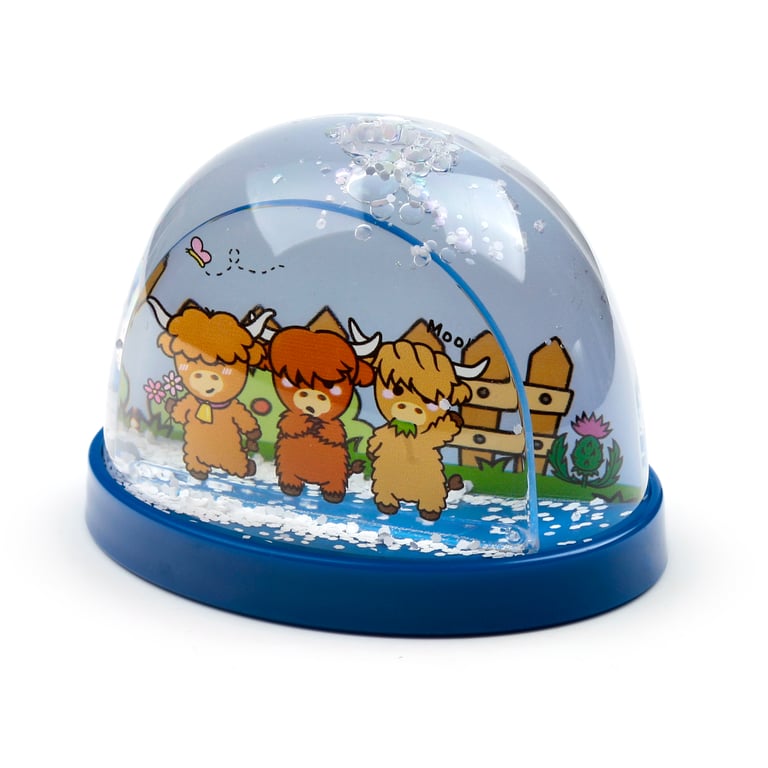 Licensed Collectable Snow Storm Adoramals Highland Coo Cow - Glittery ABS Plastic Toy