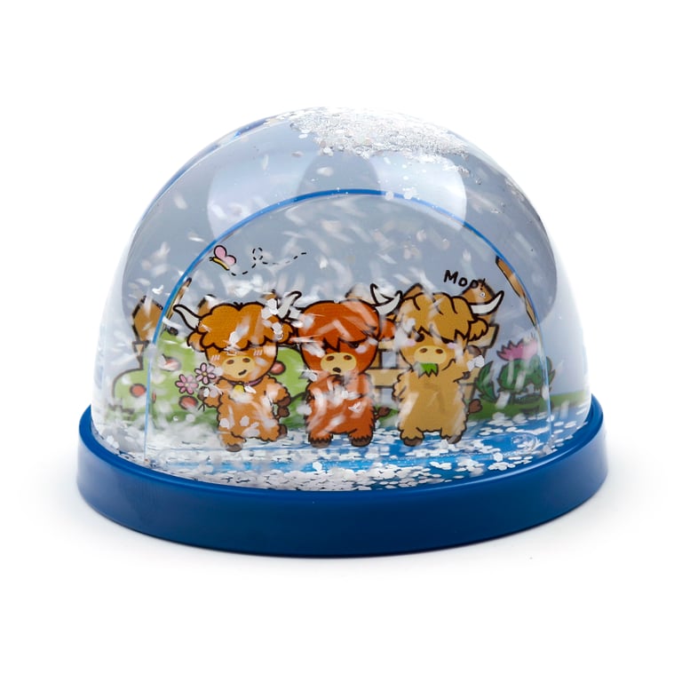 Licensed Collectable Snow Storm Adoramals Highland Coo Cow - Glittery ABS Plastic Toy
