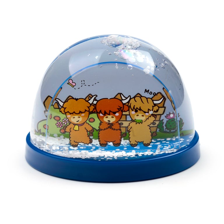 Licensed Collectable Snow Storm Adoramals Highland Coo Cow - Glittery ABS Plastic Toy