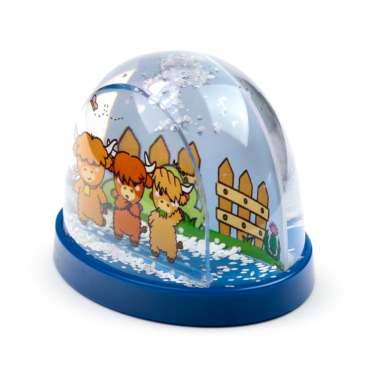Licensed Collectable Snow Storm Adoramals Highland Coo Cow - Glittery ABS Plastic Toy