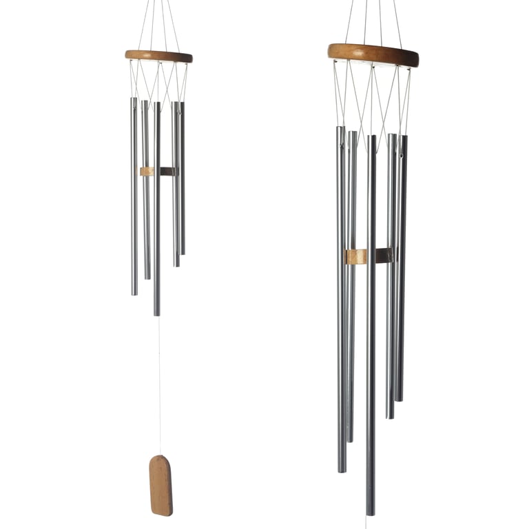 Decorative Metal Garden Wind Chime - 77cm Wooden & Metal Construction Outdoor Home Decor