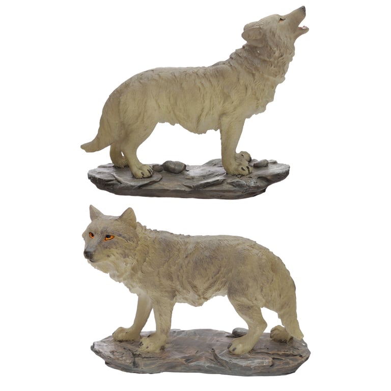 Moonlight Protector Resin Northern Wolf Figurine Home Decor Statue