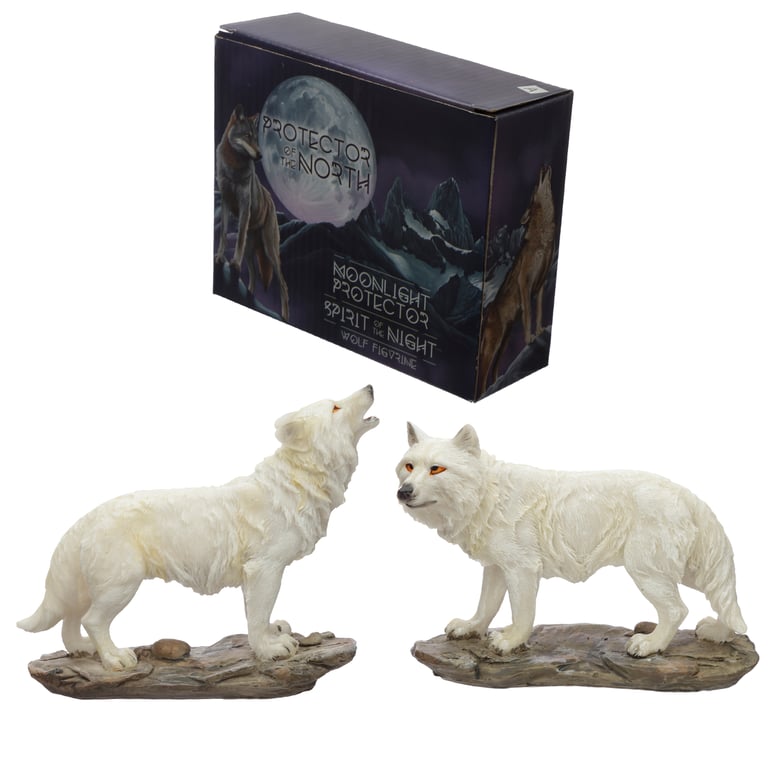 Resin Spirit of the Night North Protector Wolf Figurine - Home Decor Statue