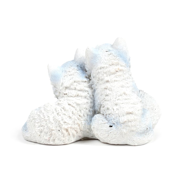 Wolf Ornament Trio - Resin Figurine of Three Playful Wolf Puppies for Home Decor