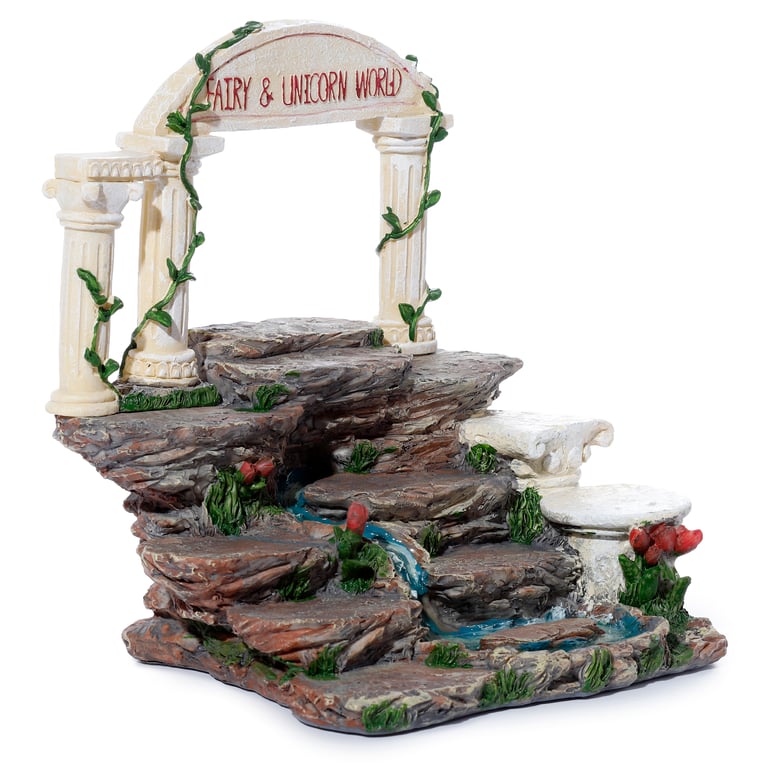 Cute Fairy Waterfall Resin Tiered Display Stand for Home Decor