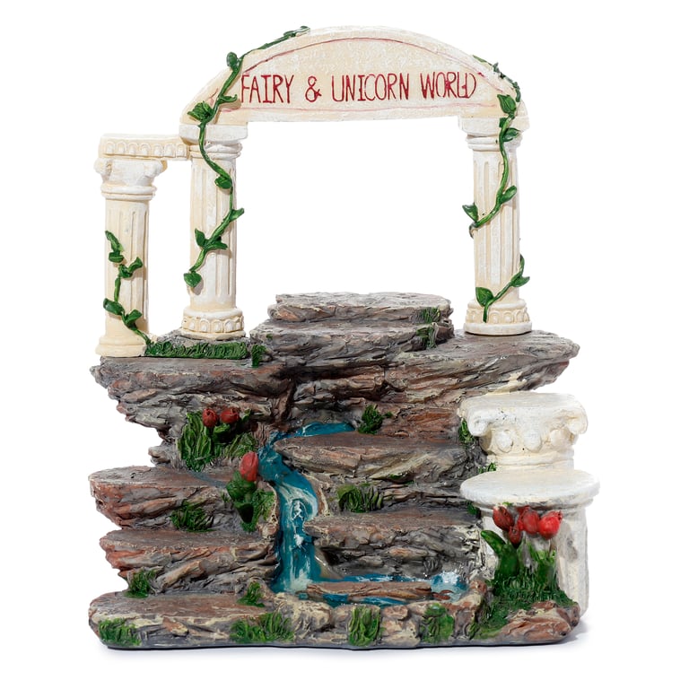 Cute Fairy Waterfall Resin Tiered Display Stand for Home Decor