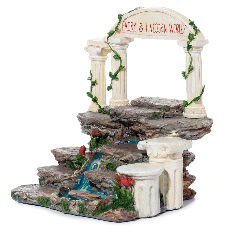 Cute Fairy Waterfall Resin Tiered Display Stand for Home Decor