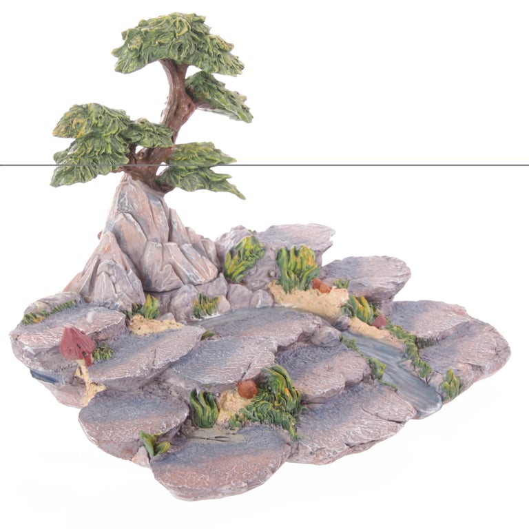 Tiered Resin Fairy Mountain Display Stand with Multi-Level Storage