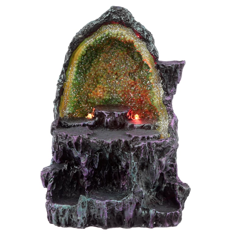Collectable LED Dark Legends Dragon Crystal Cave Figures - Resin & Plastic, AA Battery Operated, Rotating LED Colors