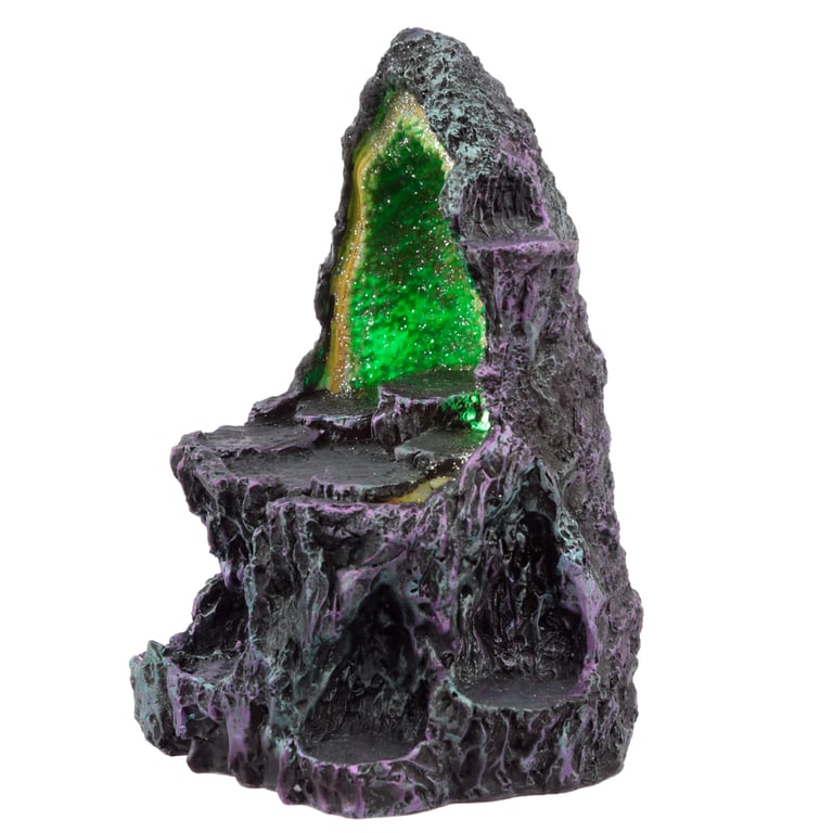 Collectable LED Dark Legends Dragon Crystal Cave Figures - Resin & Plastic, AA Battery Operated, Rotating LED Colors