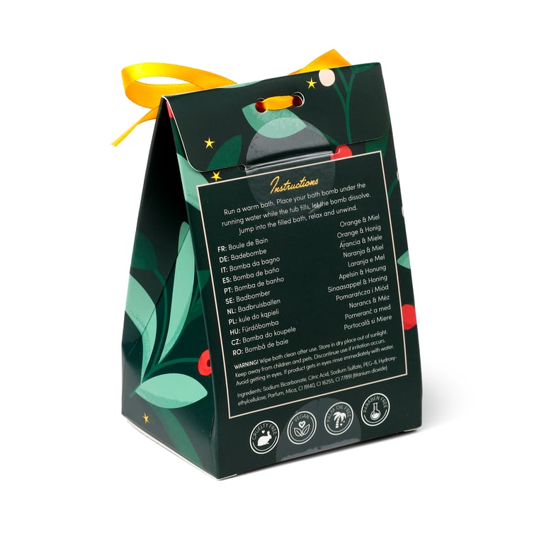 Handmade Christmas Bath Bomb - Cruelty-Free, Vegan, and Palm Oil Free Gift Box