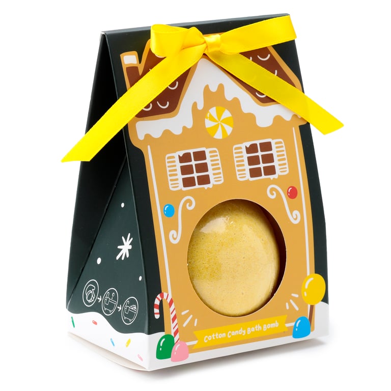 Christmas Gingerbread Lane Bath Bomb - Cruelty Free & Vegan Gift in Beautiful Box