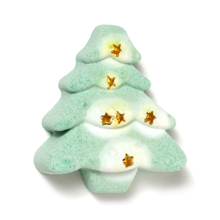 Handmade Shaped Christmas Tree Bath Bomb - Vegan, Palm Oil Free & Cruelty Free Holiday Pine Scented Gift Box