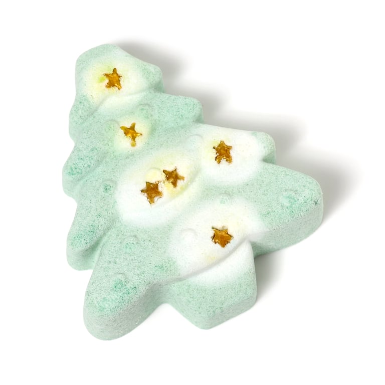Handmade Shaped Christmas Tree Bath Bomb - Vegan, Palm Oil Free & Cruelty Free Holiday Pine Scented Gift Box