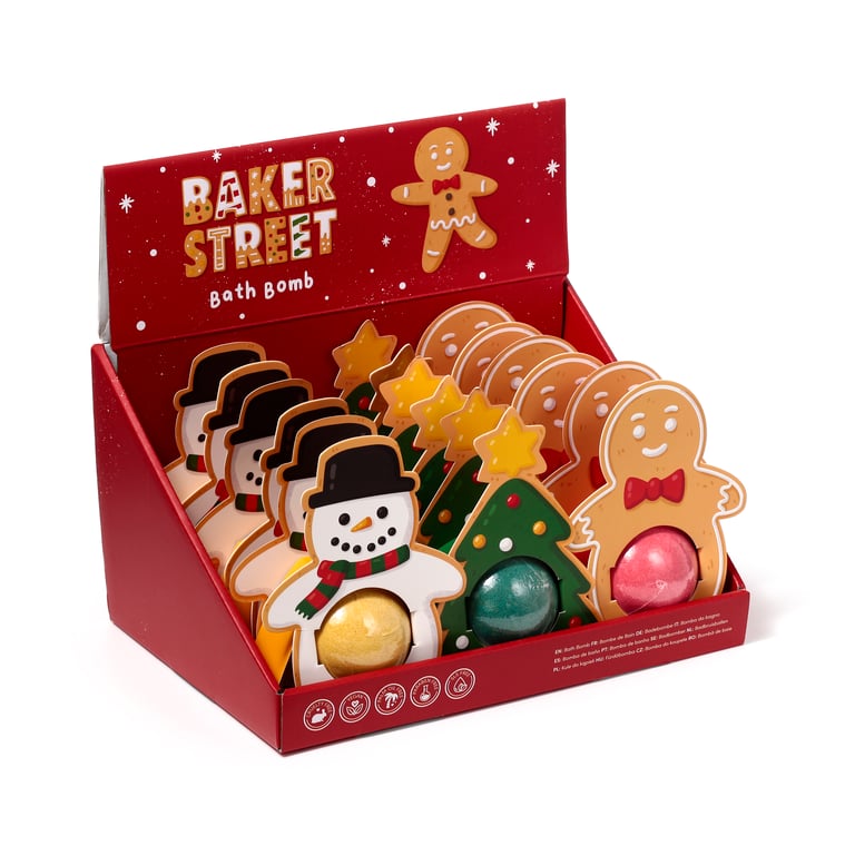 Handmade Christmas Gingerbread Bath Bomb - Cruelty Free & Vegan Gift Box Set
