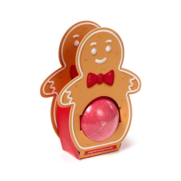 Handmade Christmas Gingerbread Bath Bomb - Cruelty Free & Vegan Gift Box Set