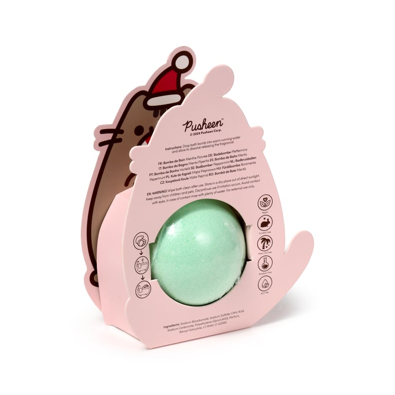 Handmade Christmas Pusheen Cat Bath Bomb - Cruelty-Free & Vegan