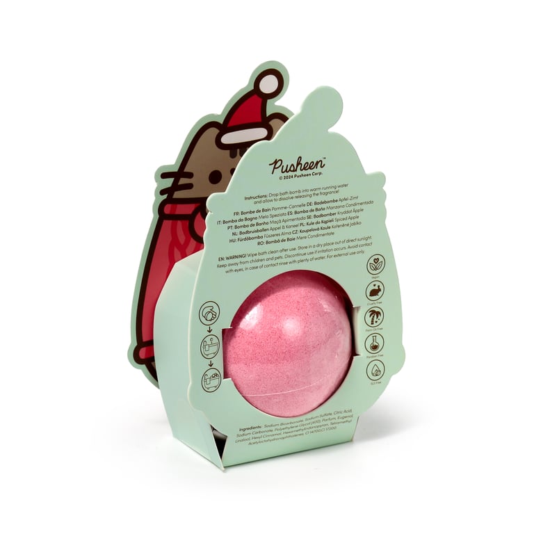 Handmade Christmas Pusheen Cat Bath Bomb - Cruelty-Free & Vegan