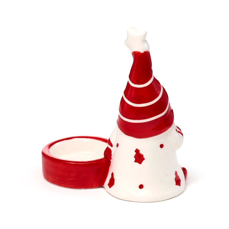 Dolomite Ceramic Christmas Gonk Tea Light Holder - Standard Candle Compatible Decoration