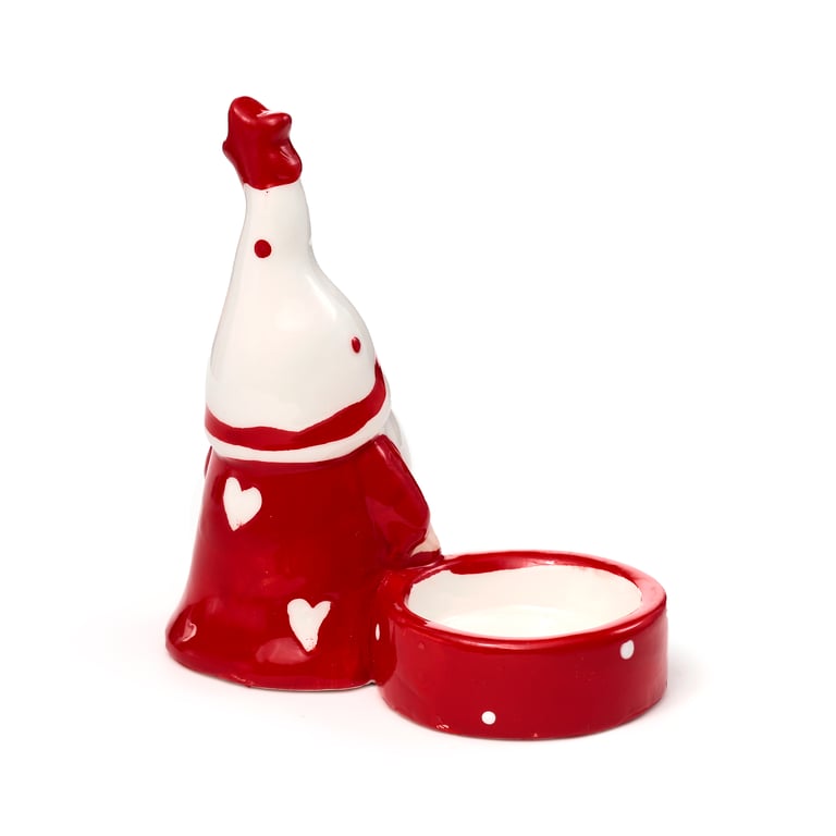 Dolomite Ceramic Christmas Gonk Tea Light Holder - Standard Candle Compatible Decoration