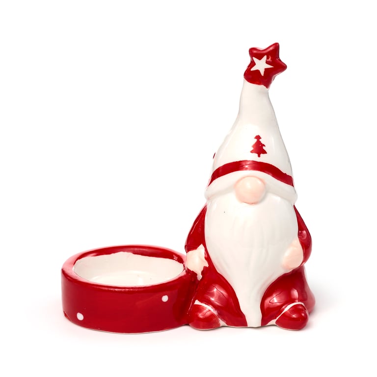 Dolomite Ceramic Christmas Gonk Tea Light Holder - Standard Candle Compatible Decoration