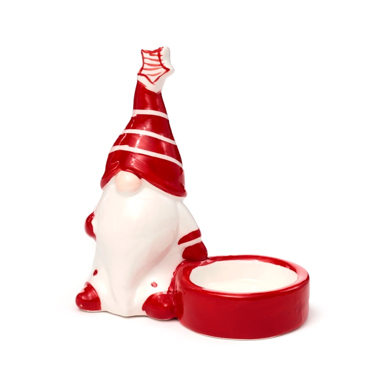 Dolomite Ceramic Christmas Gonk Tea Light Holder - Standard Candle Compatible Decoration