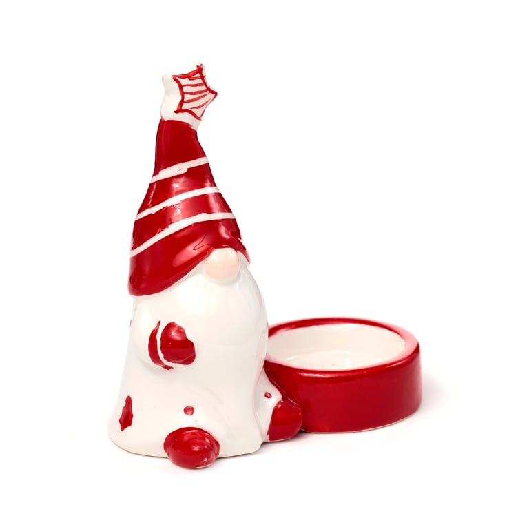Dolomite Ceramic Christmas Gonk Tea Light Holder - Standard Candle Compatible Decoration