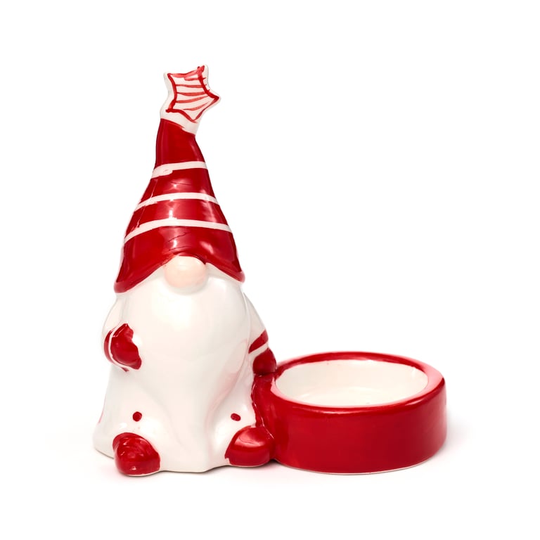 Dolomite Ceramic Christmas Gonk Tea Light Holder - Standard Candle Compatible Decoration