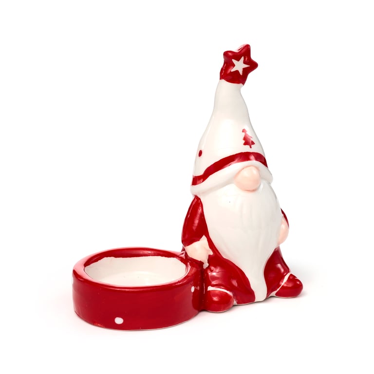 Dolomite Ceramic Christmas Gonk Tea Light Holder - Standard Candle Compatible Decoration