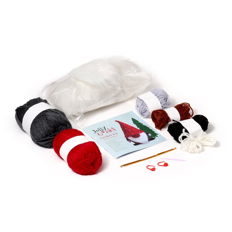 Christmas Gonk Crochet Kit - Polyester Wool, Hook and Stuffing Included