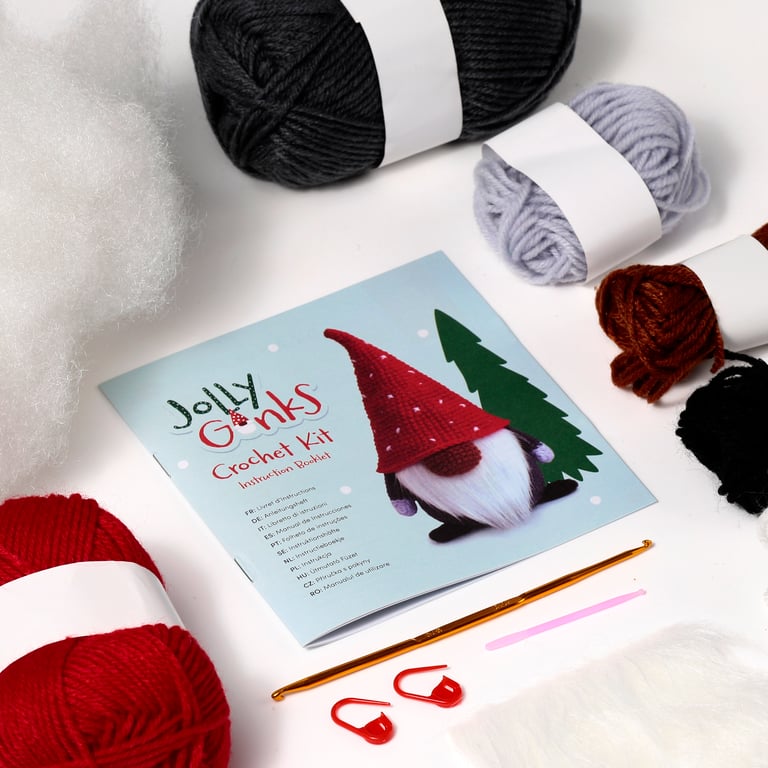 Christmas Gonk Crochet Kit - Polyester Wool, Hook and Stuffing Included