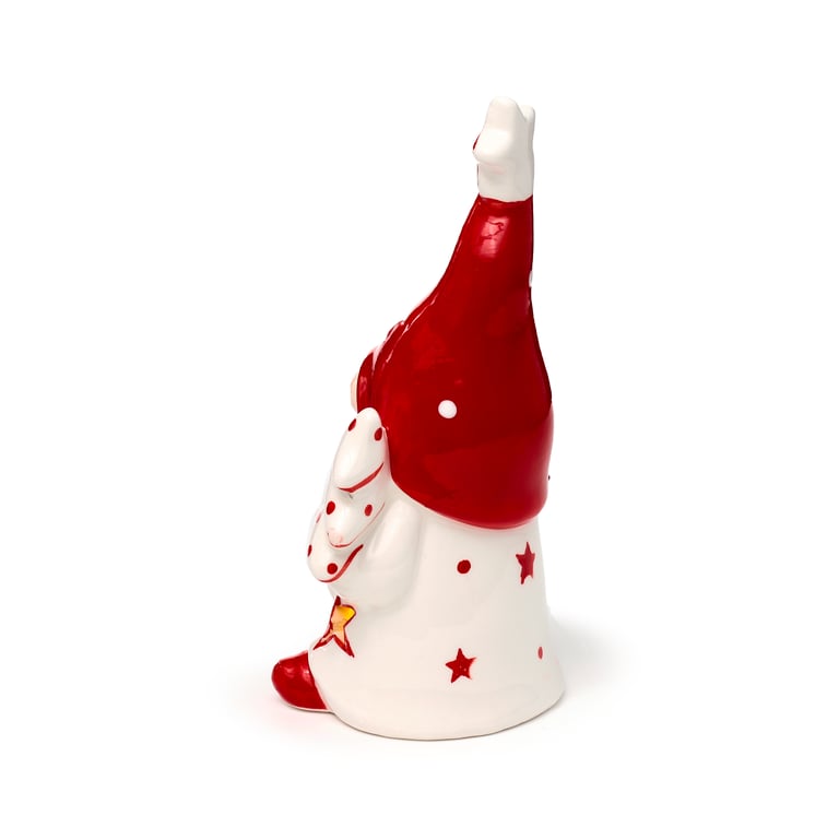 Ceramic LED Christmas Gonk Ornament - Battery Operated with LR44 Batteries Included