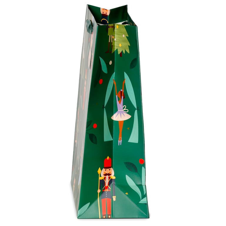 Christmas Gift Bag - Nutcracker Sugar Plum Fairy Card Gift Tag and Ribbon Handles