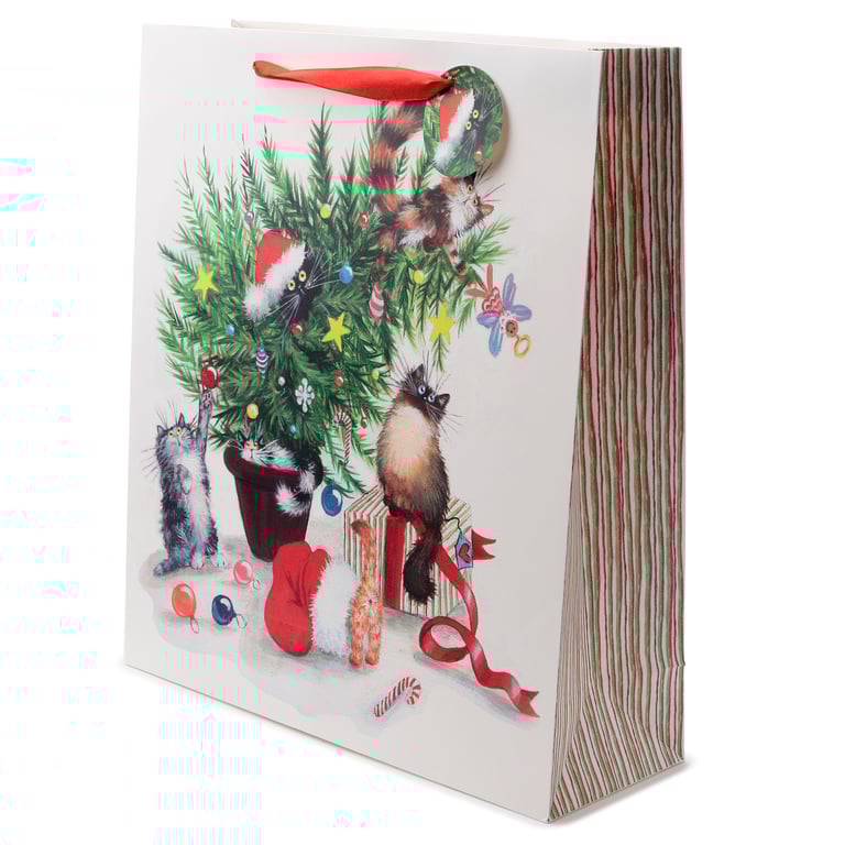 Licensed Extra Large Christmas Gift Bag - Kim Haskins Cats
