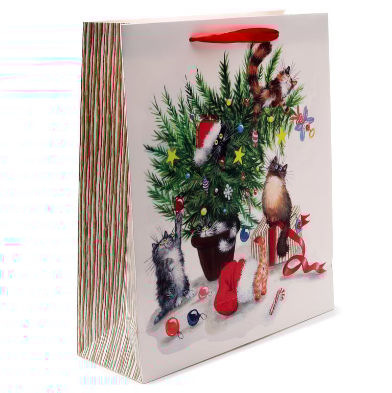 Licensed Extra Large Christmas Gift Bag - Kim Haskins Cats