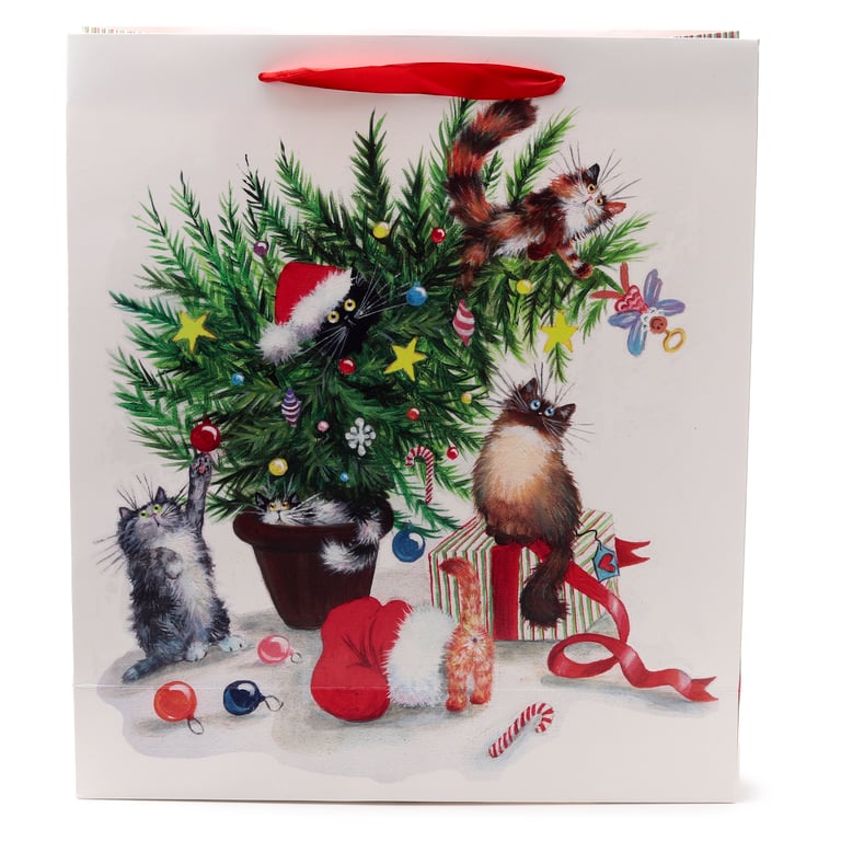 Licensed Extra Large Christmas Gift Bag - Kim Haskins Cats