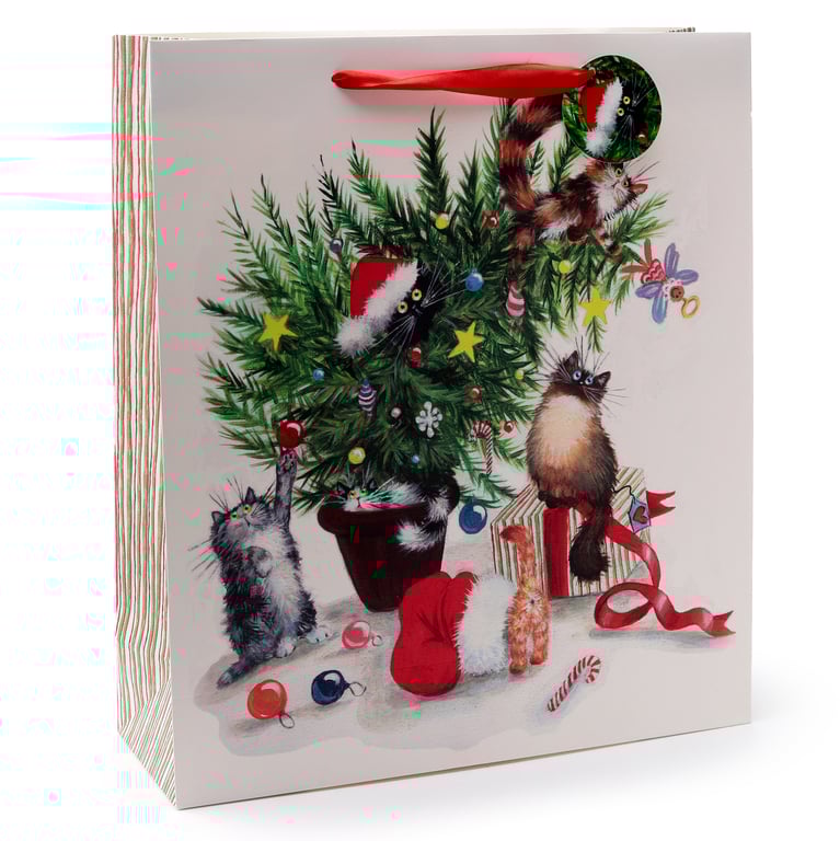 Licensed Extra Large Christmas Gift Bag - Kim Haskins Cats