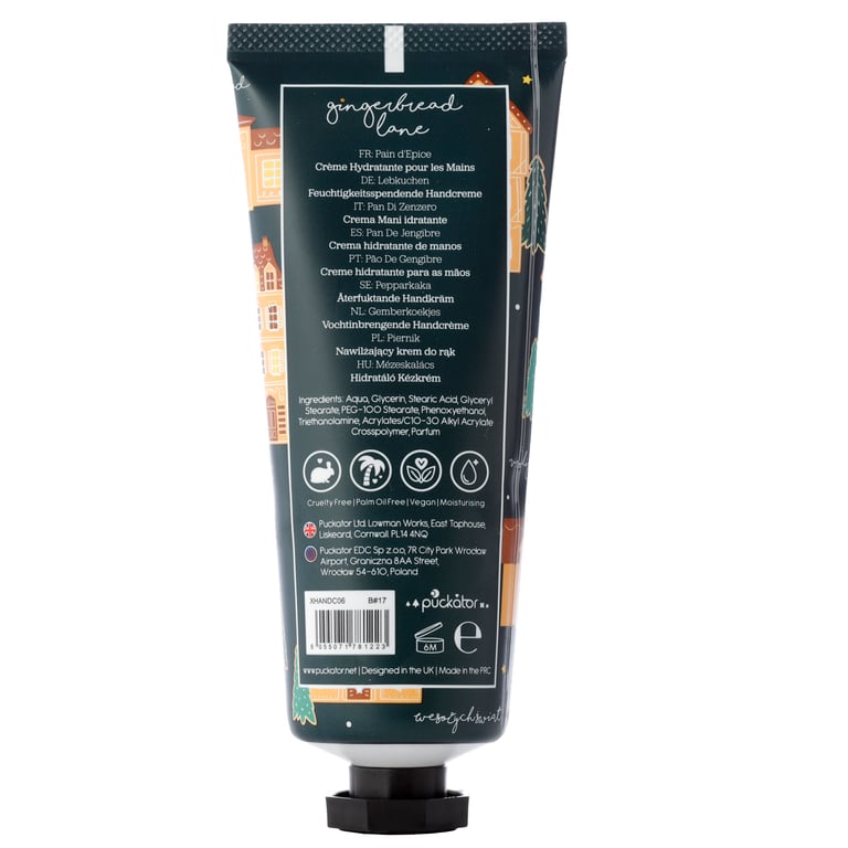 Vegan Moisturising Gingerbread Hand Cream 75ml - Cruelty & Palm Oil Free