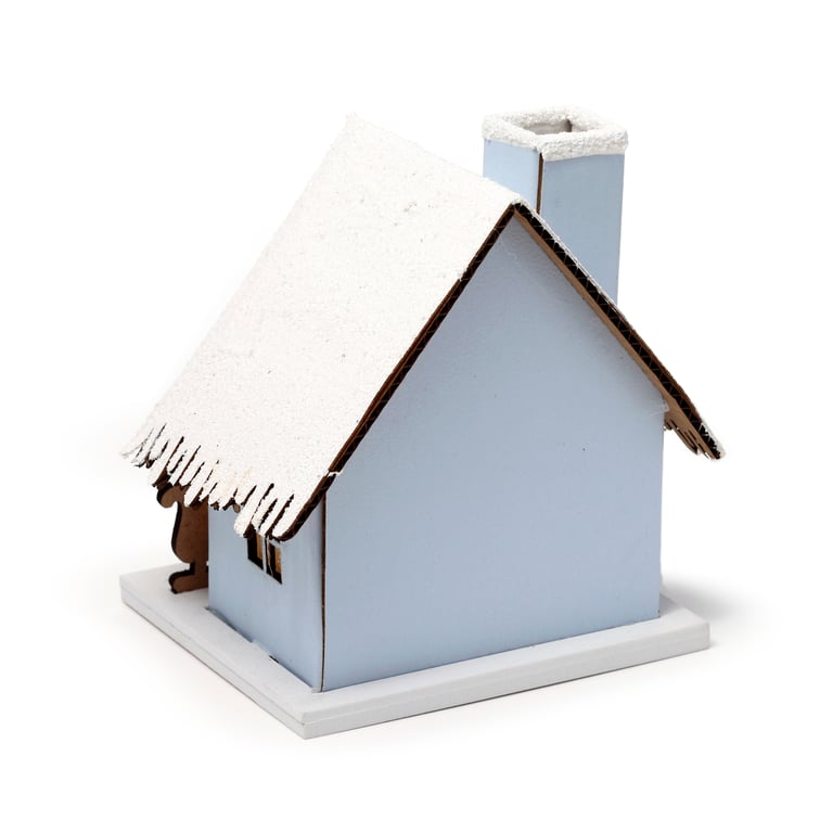 LED Christmas Sleigh Scene House Decoration with Biodegradable Glitter and LED Lights