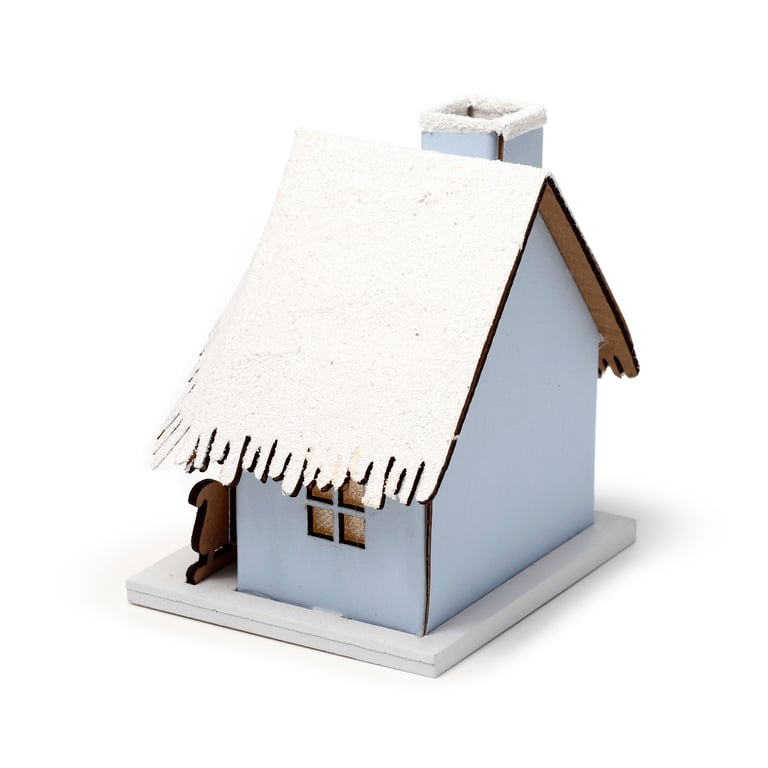 LED Christmas Sleigh Scene House Decoration with Biodegradable Glitter and LED Lights