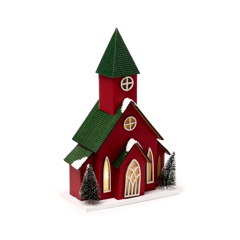 LED Christmas Church Decoration - Biodegradable Glitter & Batteries Included