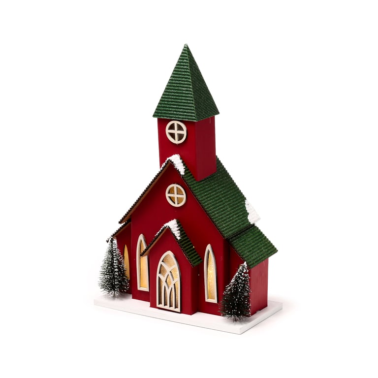 LED Christmas Church Decoration - Biodegradable Glitter & Batteries Included