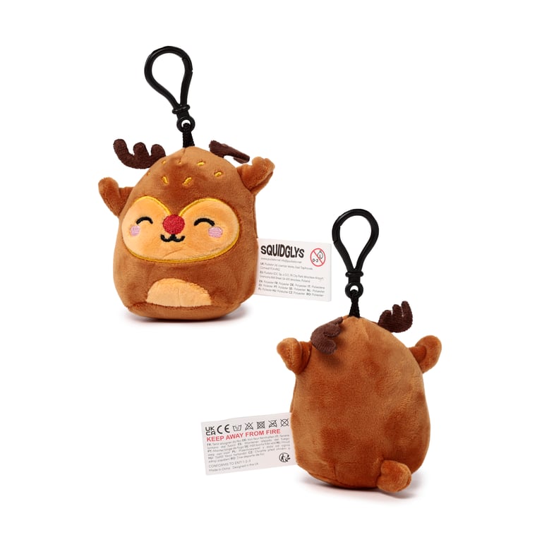 Squidglys Festive Friends Christmas Plush Keychain Toy Decoration