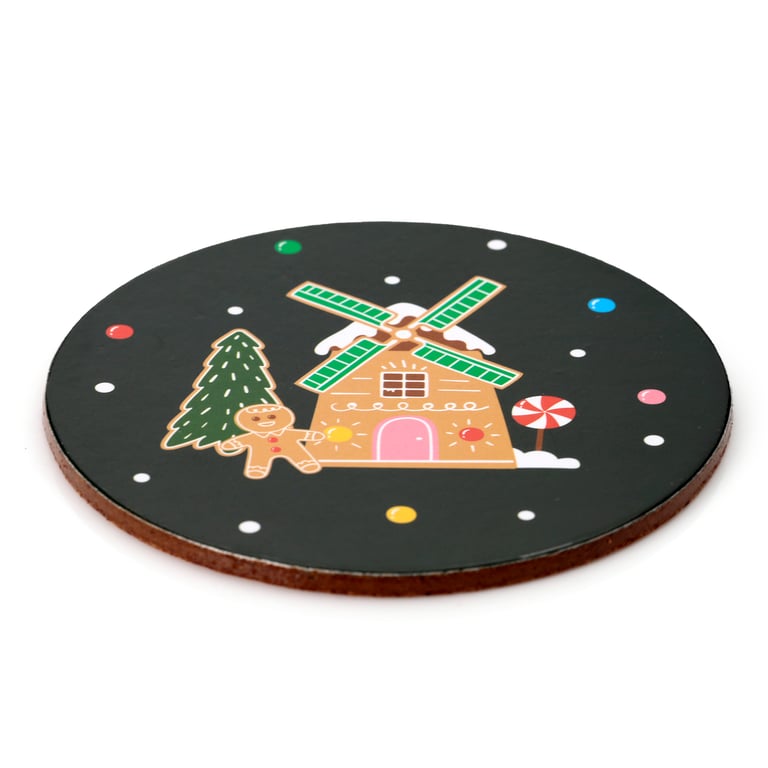 Cork Christmas Baker Street Coasters Set of 4 - Elegant Home Decor