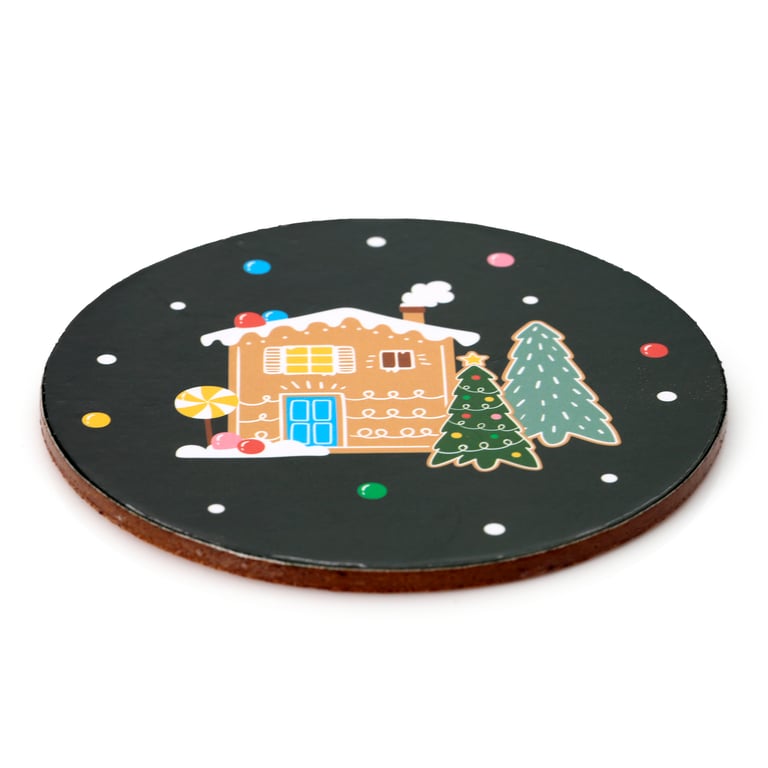 Cork Christmas Baker Street Coasters Set of 4 - Elegant Home Decor