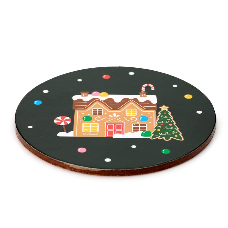 Cork Christmas Baker Street Coasters Set of 4 - Elegant Home Decor
