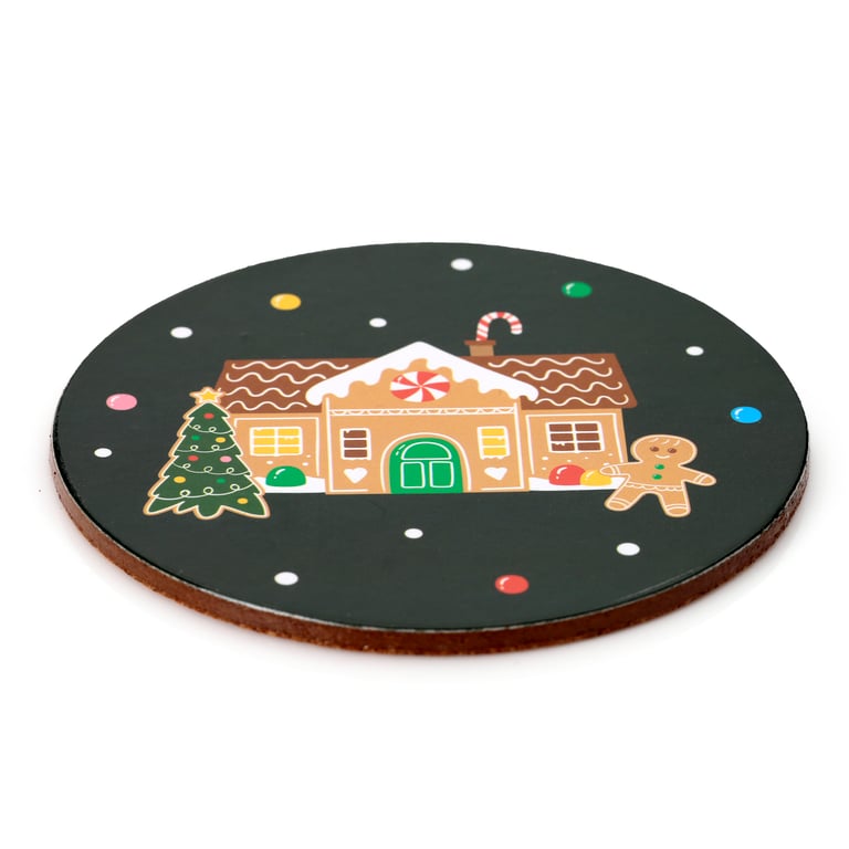 Cork Christmas Baker Street Coasters Set of 4 - Elegant Home Decor