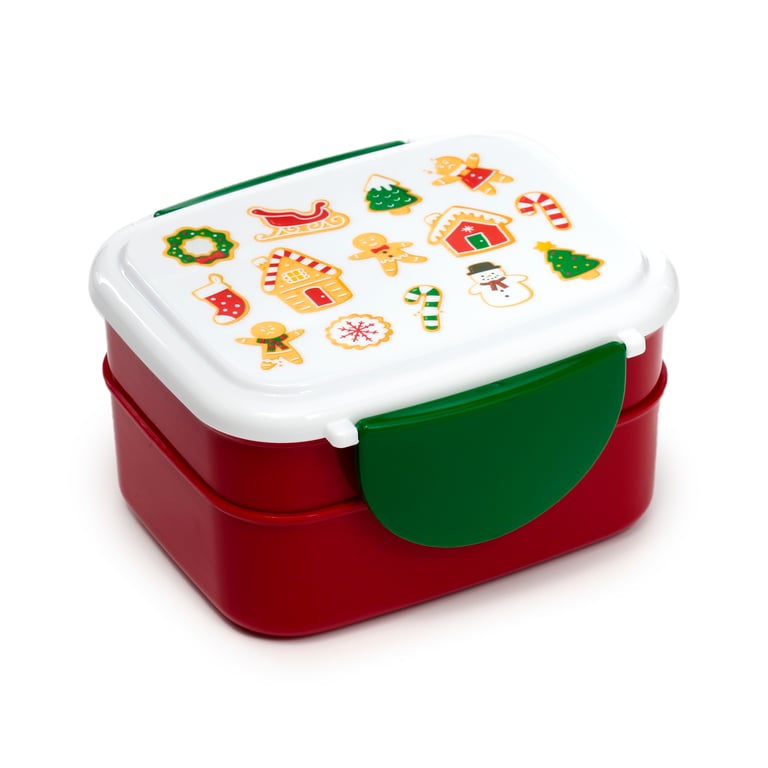 Bento Clip Lock Lunch Box - Polypropylene, BPA Free, Food Safe Christmas Edition