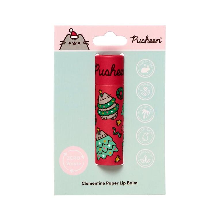 Pusheen Christmas Lip Balm - Eco Friendly & Vegan, Cruelty Free, Plastic Free