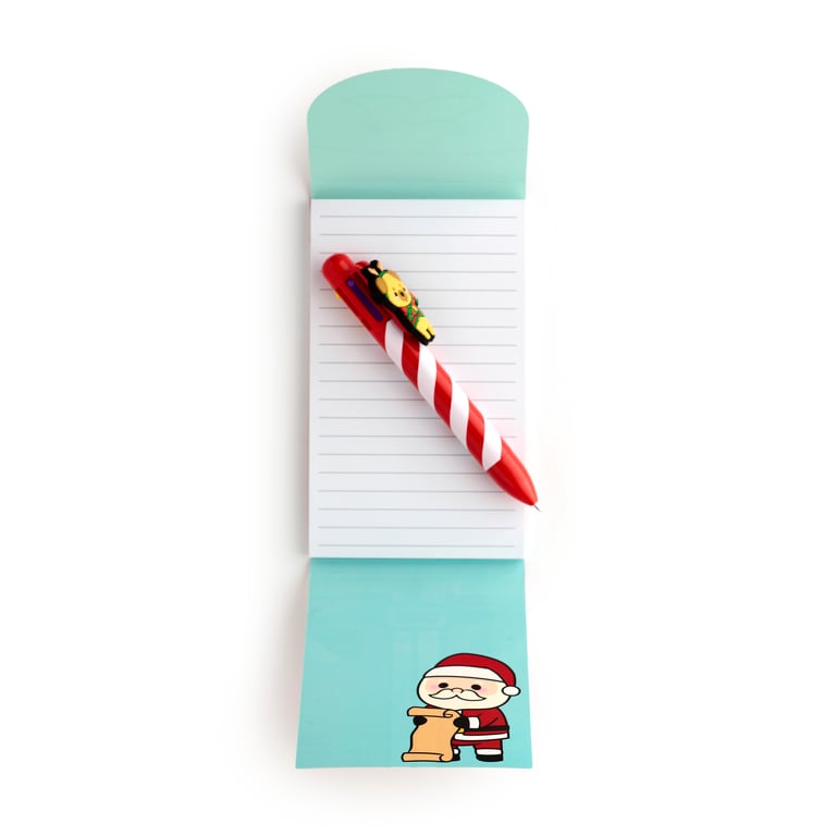 Christmas Festive Friends Santa Flip Open Shaped Memo Pad - Card Paper Design